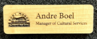 wood name badge